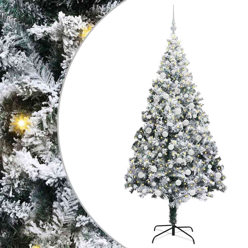 Load image into Gallery viewer, Vidaxl kunstkerstboom met 300 led wit 180 cm pvc en staal en kunststof