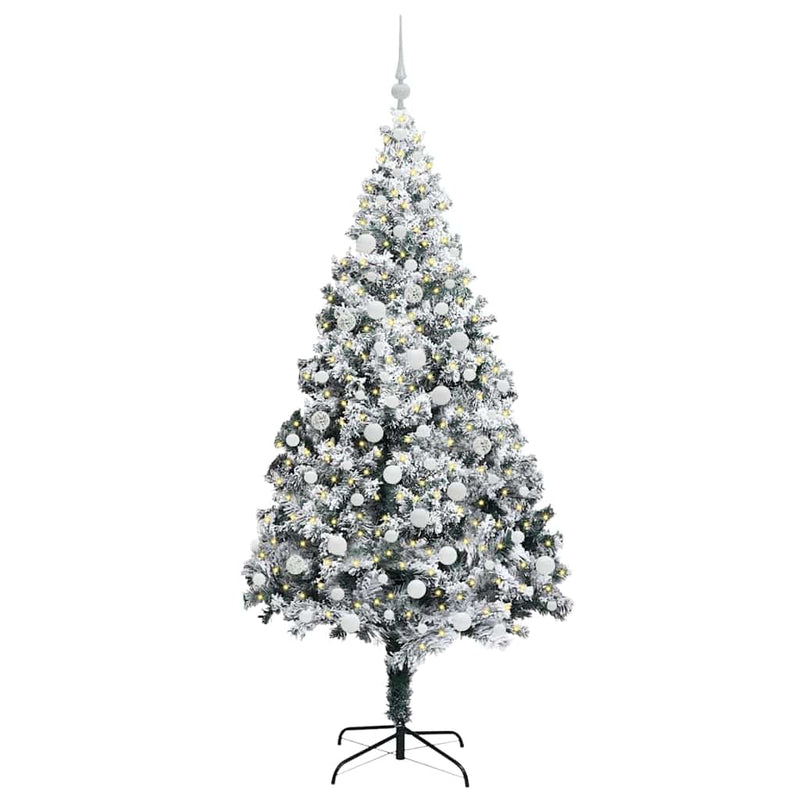 Load image into Gallery viewer, Vidaxl kunstkerstboom met 300 led wit 180 cm pvc en staal en kunststof