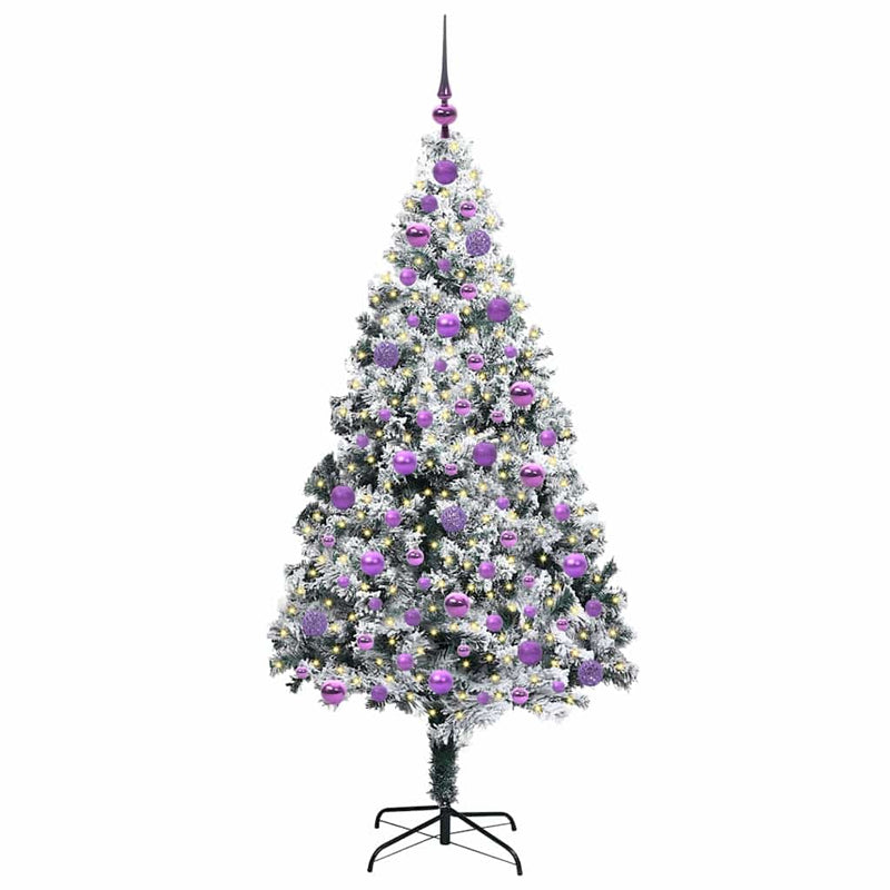 Load image into Gallery viewer, Vidaxl kunstkerstboom met 300 led wit 180 cm pvc en staal en kunststof