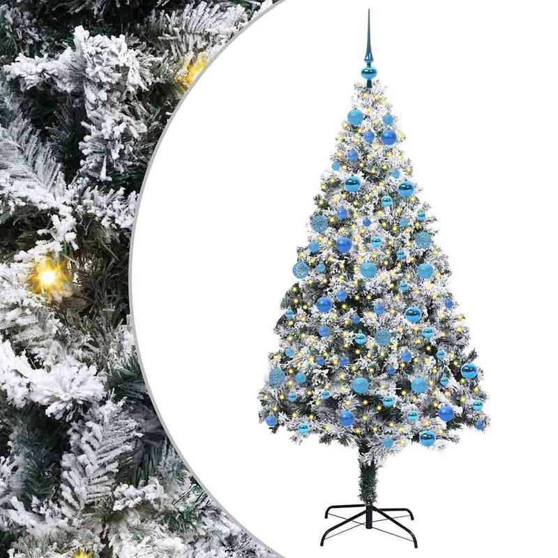 Load image into Gallery viewer, Vidaxl kunstkerstboom met 300 led wit 180 cm pvc en staal en kunststof