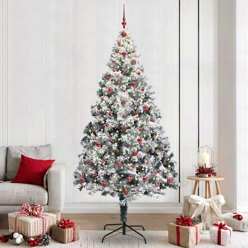 Load image into Gallery viewer, Vidaxl kunstkerstboom met 300 led wit 240 cm pvc en staal en kunststof