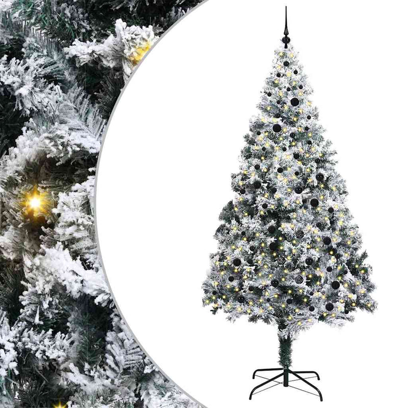 Load image into Gallery viewer, Vidaxl kunstkerstboom met 300 led wit 240 cm pvc en staal en kunststof