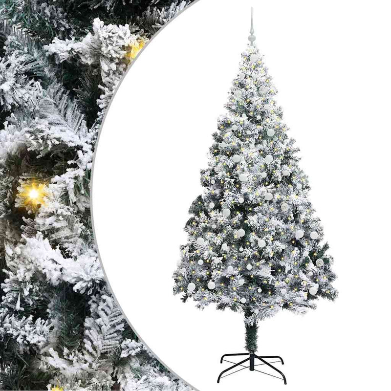 Load image into Gallery viewer, Vidaxl kunstkerstboom met 300 led wit 240 cm pvc en staal en kunststof