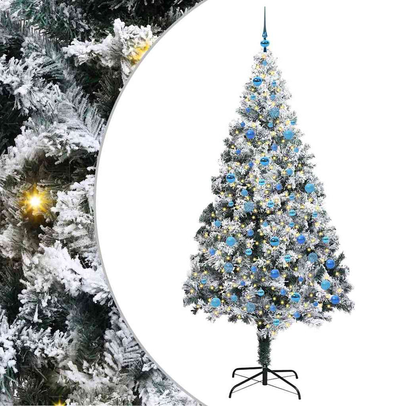 Load image into Gallery viewer, Vidaxl kunstkerstboom met 300 led wit 240 cm pvc en staal en kunststof