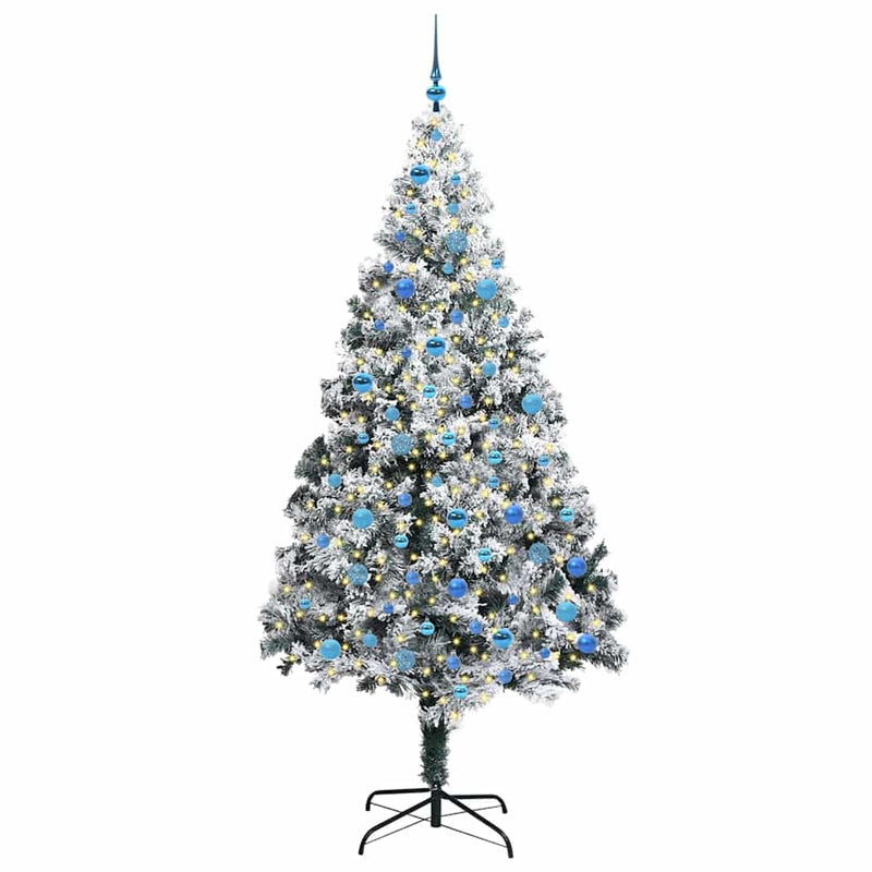 Load image into Gallery viewer, Vidaxl kunstkerstboom met 300 led wit 240 cm pvc en staal en kunststof