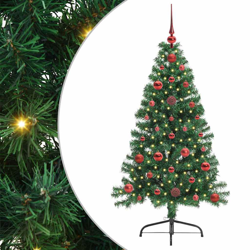 Load image into Gallery viewer, Vidaxl kunstmatig voorverlicht kerstboom met 150 led groen 120 cm pvc