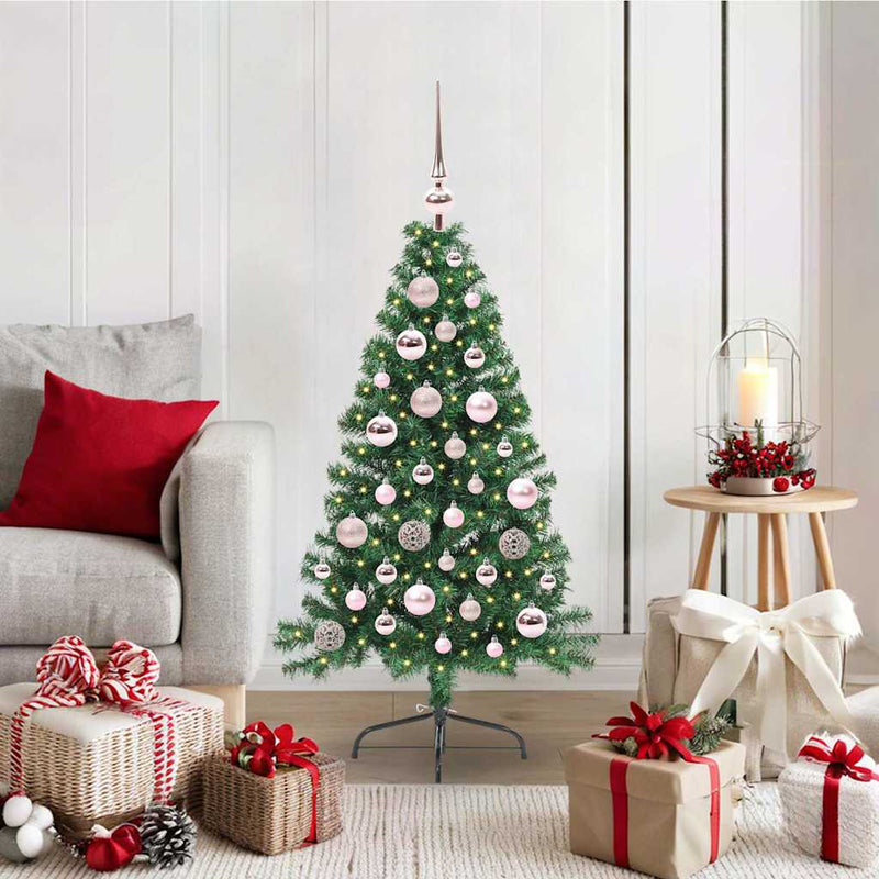 Load image into Gallery viewer, Vidaxl kunstmatig voorverlicht kerstboom met 150 led groen 120 cm pvc