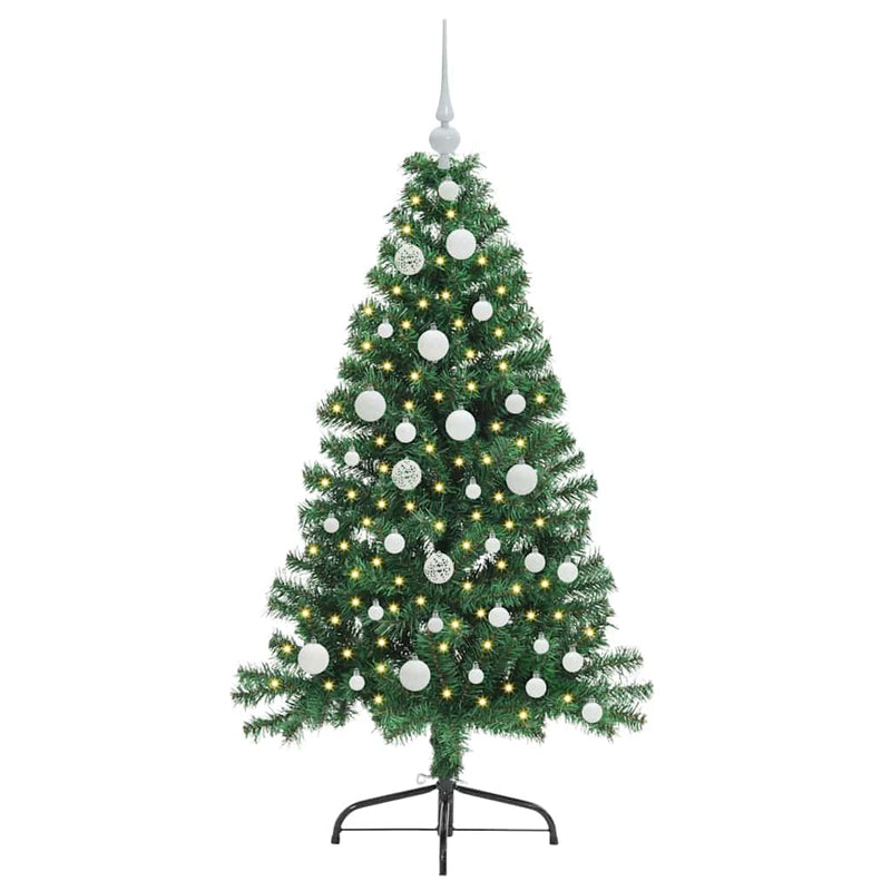Load image into Gallery viewer, Vidaxl kunstmatig voorverlicht kerstboom met 150 led groen 120 cm pvc