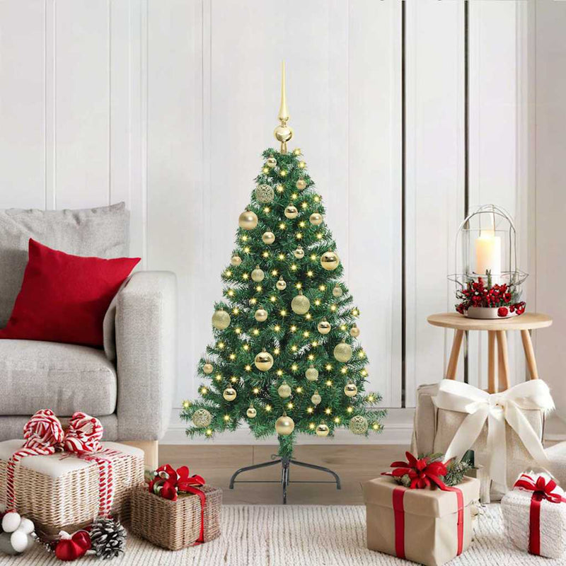 Load image into Gallery viewer, Vidaxl kunstmatig voorverlicht kerstboom met 150 led groen 120 cm pvc