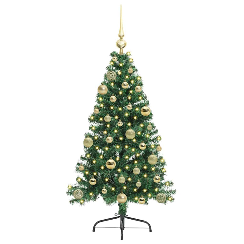 Load image into Gallery viewer, Vidaxl kunstmatig voorverlicht kerstboom met 150 led groen 120 cm pvc