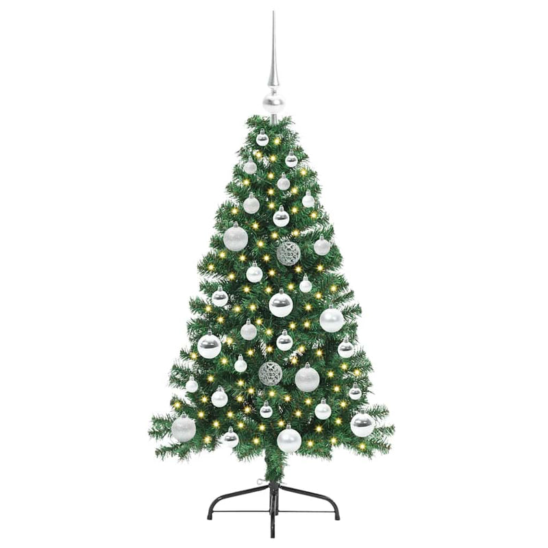 Load image into Gallery viewer, Vidaxl kunstmatig voorverlicht kerstboom met 150 led groen 120 cm pvc