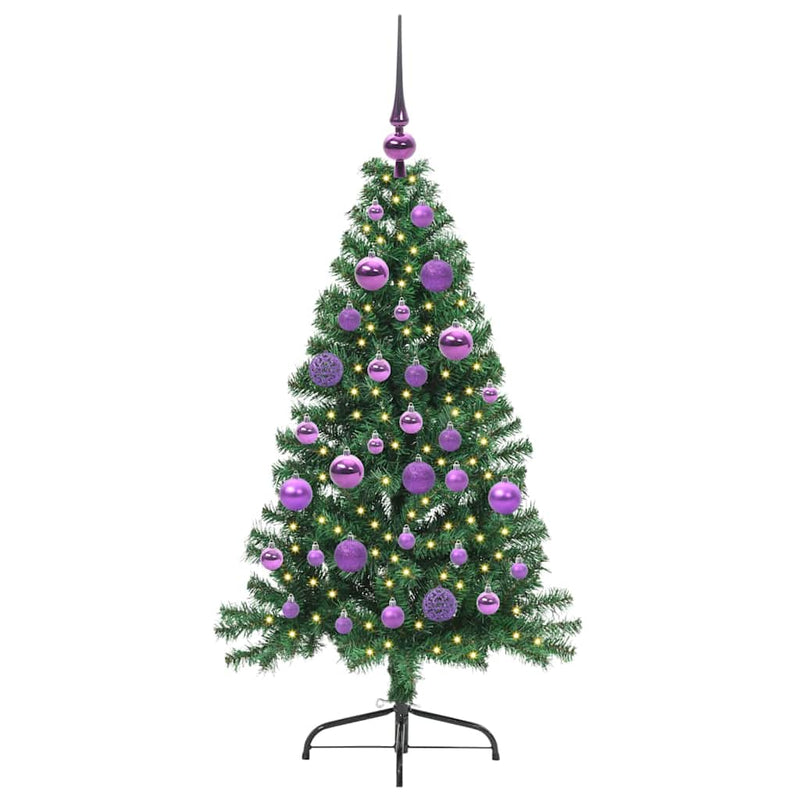 Load image into Gallery viewer, Vidaxl kunstmatig voorverlicht kerstboom met 150 led groen 120 cm pvc