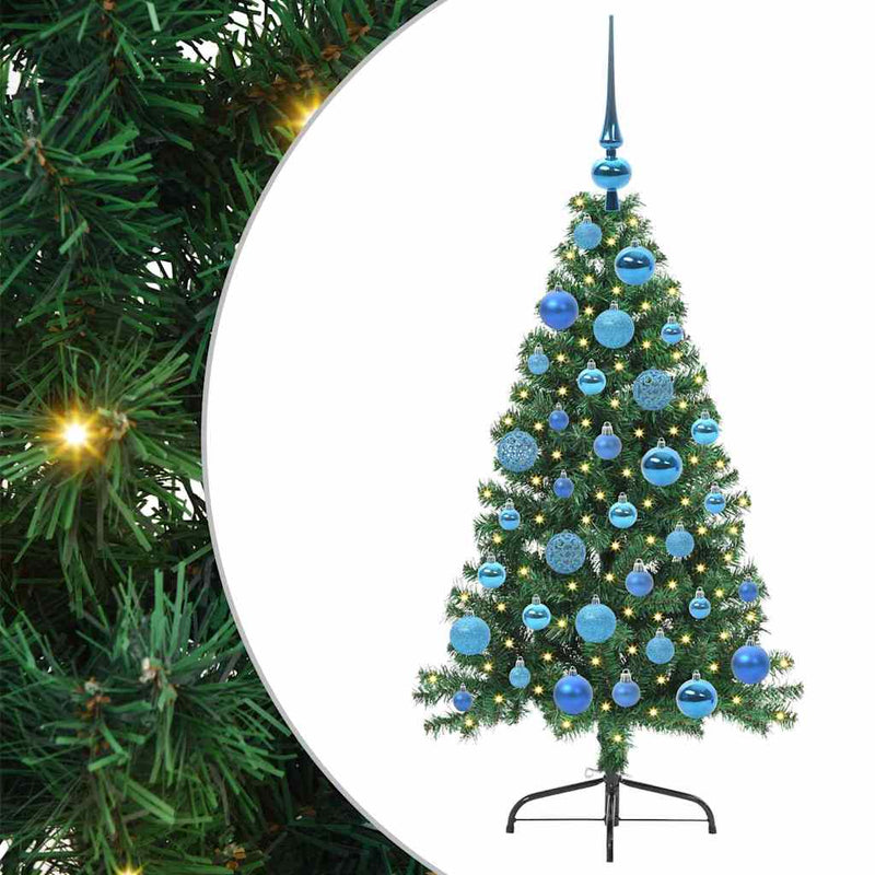 Load image into Gallery viewer, Vidaxl kunstmatig voorverlicht kerstboom met 150 led groen 120 cm pvc