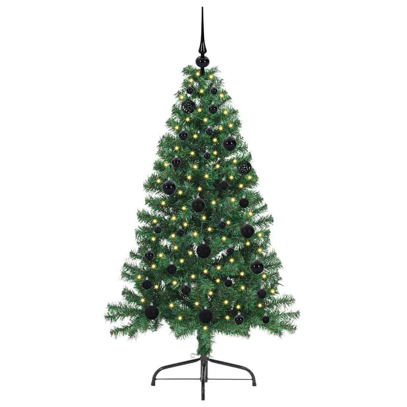 Load image into Gallery viewer, Vidaxl kunstmatig voorverlicht kerstboom met 150 led groen 150 cm pvc