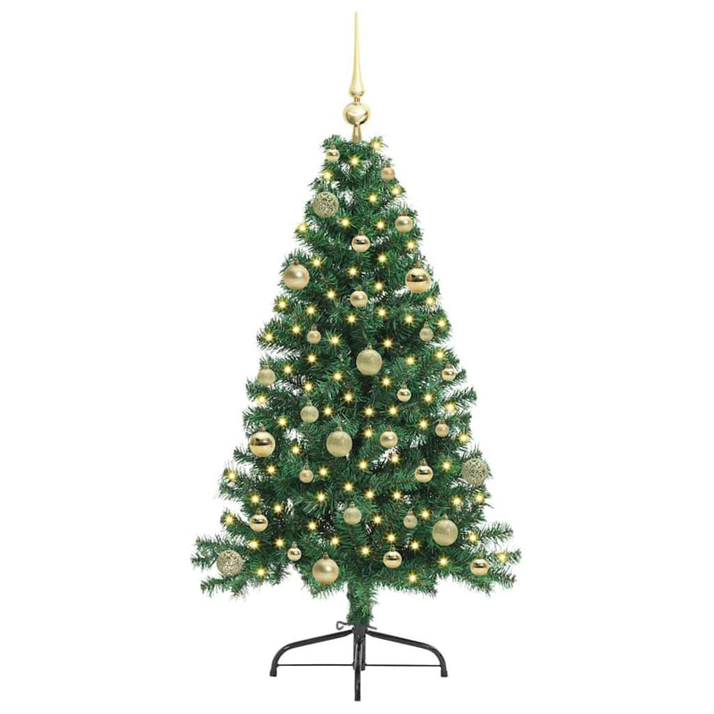 Load image into Gallery viewer, Vidaxl kunstmatig voorverlicht kerstboom met 150 led groen 150 cm pvc
