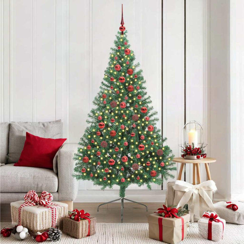 Load image into Gallery viewer, Vidaxl kunstmatig voorverlicht kerstboom met 300 led groen 180 cm pvc