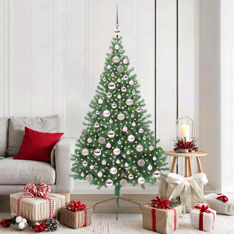 Load image into Gallery viewer, Vidaxl kunstmatig voorverlicht kerstboom met 300 led groen 180 cm pvc