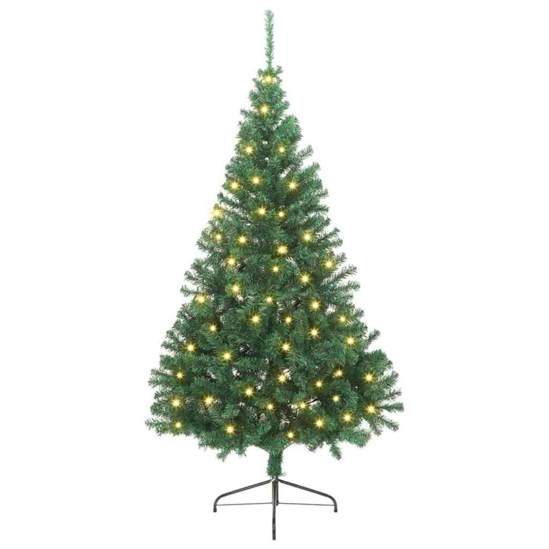 Load image into Gallery viewer, Vidaxl kunstmatig voorverlicht kerstboom met 300 led groen 240 cm pvc
