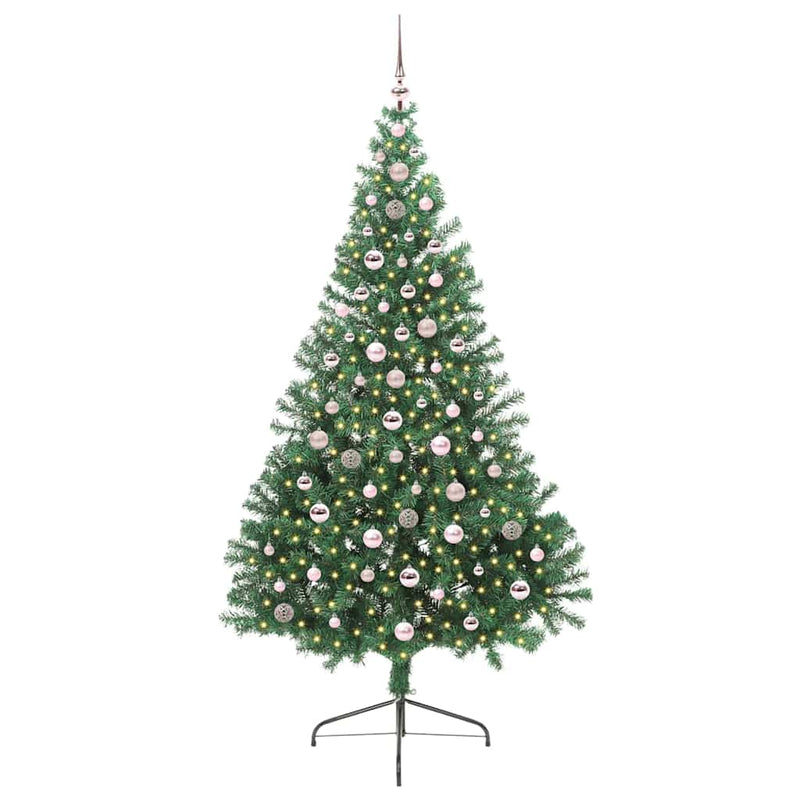 Load image into Gallery viewer, Vidaxl kunstmatig voorverlicht kerstboom met 300 led groen 240 cm pvc