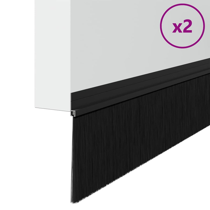 Load image into Gallery viewer, Vidaxl zelfklevende deurborstels 2 pcs zwart 100 cm aluminium legering