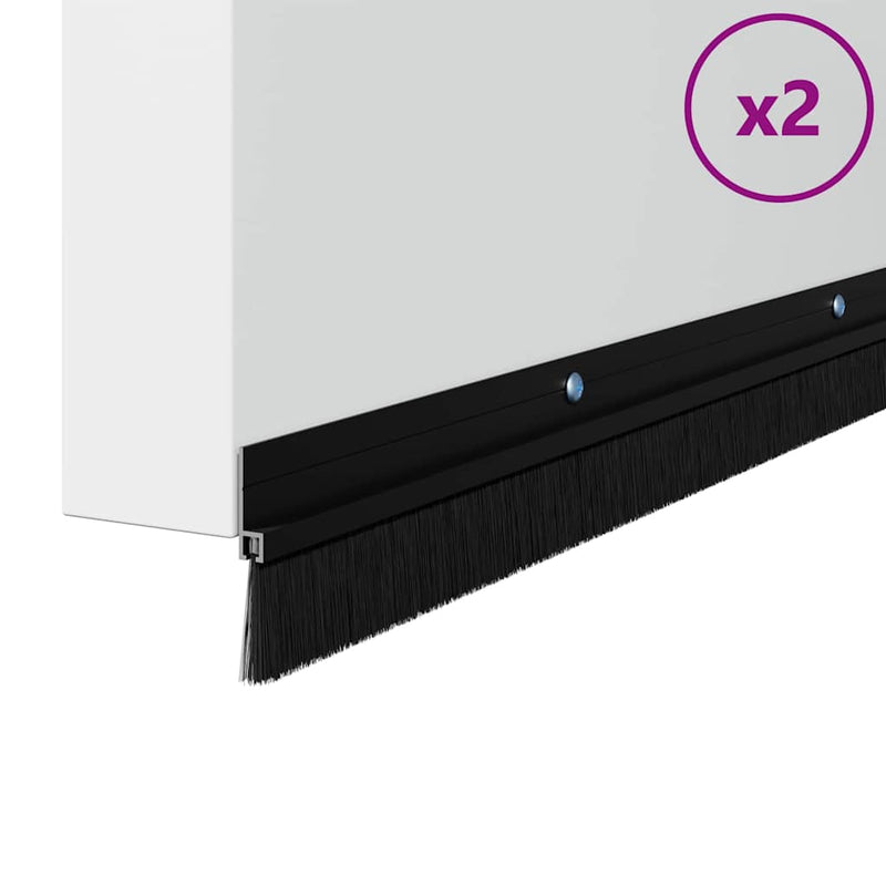 Load image into Gallery viewer, Vidaxl schroefbare deurborstelafsluitingen 2 pcs zwart 100 cm