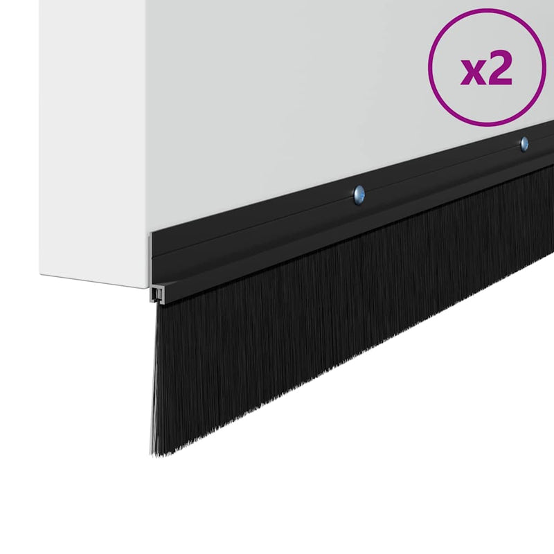 Load image into Gallery viewer, Vidaxl schroefbare deurborstelafsluitingen 2 pcs zwart 100 cm