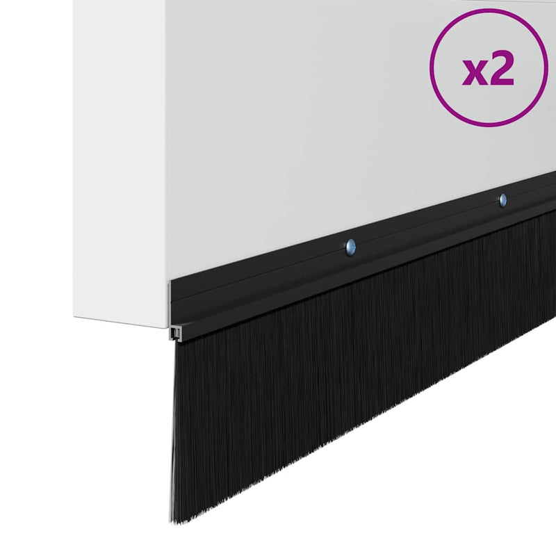 Load image into Gallery viewer, Vidaxl schroefbare deurborstelafsluitingen 2 pcs zwart 100 cm