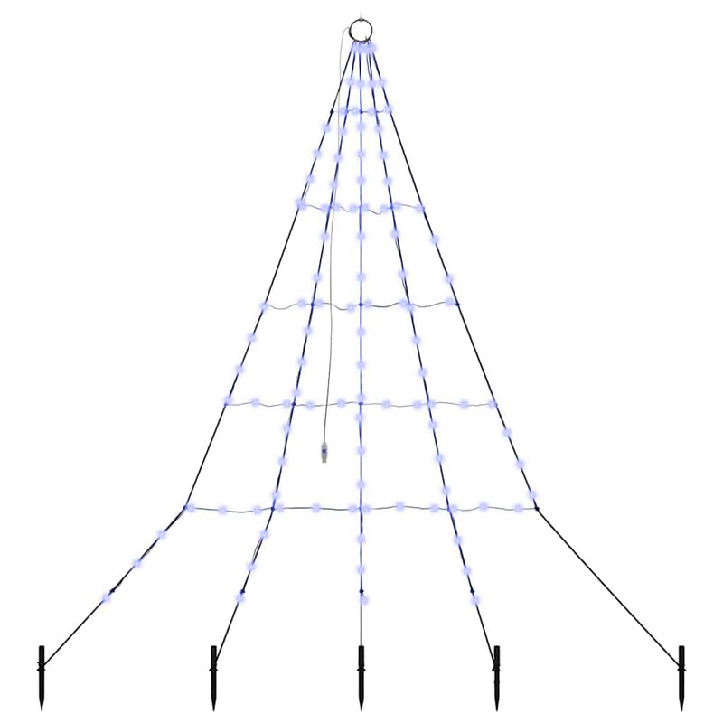Load image into Gallery viewer, Vidaxl led kerstboom met grondspiesjes met 112 led blauw 182 cm metaal