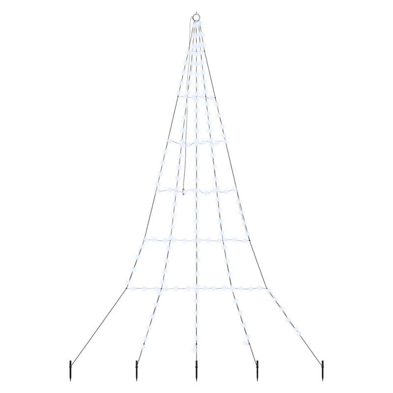 Load image into Gallery viewer, Vidaxl led kerstboom met grondspiesjes koudwit 306 cm metaal
