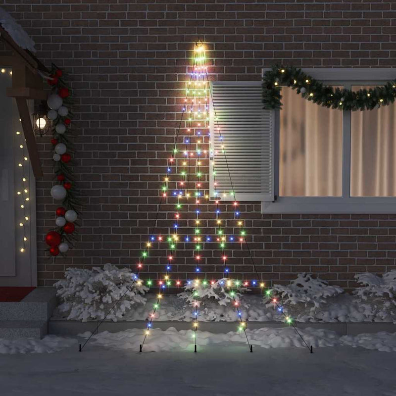 Load image into Gallery viewer, Vidaxl led kerstboom met grondspiesjes multikleur 306 cm metaal