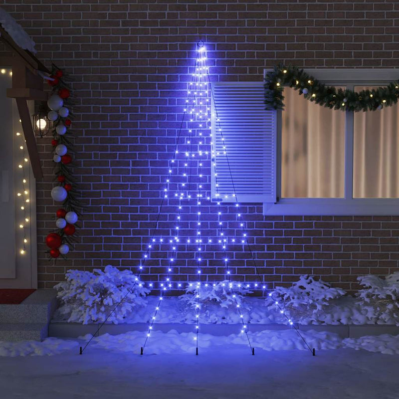 Load image into Gallery viewer, Vidaxl led kerstboom met grondspiesjes met 168 led blauw 306 cm metaal
