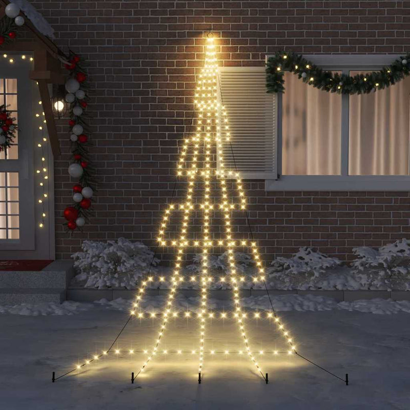 Load image into Gallery viewer, Vidaxl led kerstboom met grondspiesjes warmwit 511 cm metaal