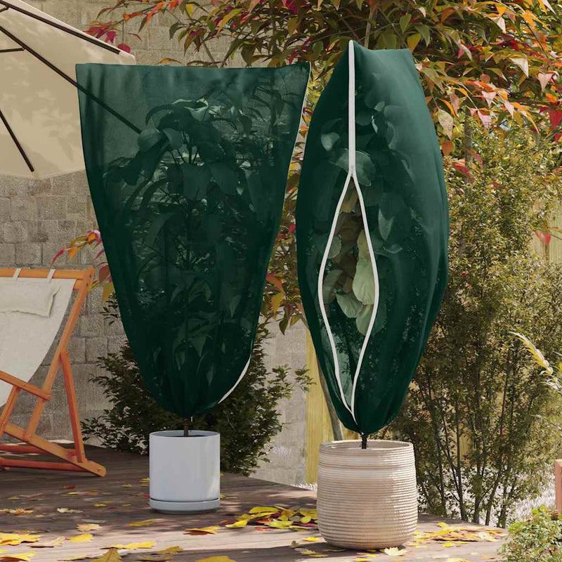 Load image into Gallery viewer, Vidaxl vorstbescherming plantenfleece covers 5 pcs groen 1,55 x 1,55 m