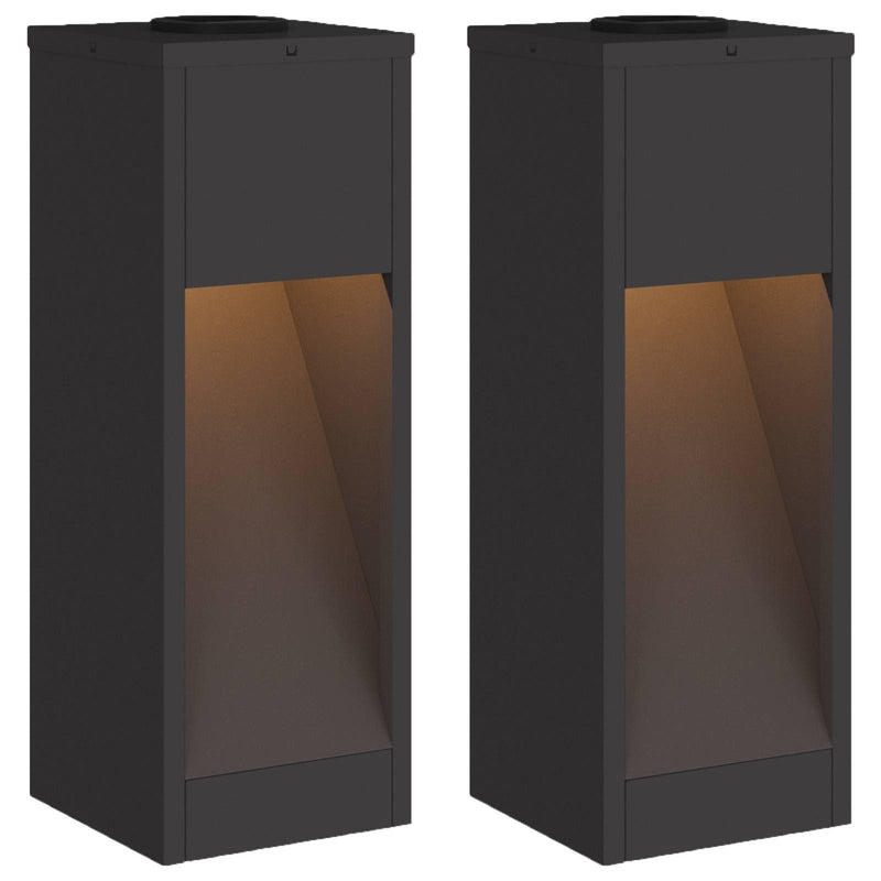 Load image into Gallery viewer, Vidaxl zonne led padverlichting 2 pcs zwart koudgewalst staal
