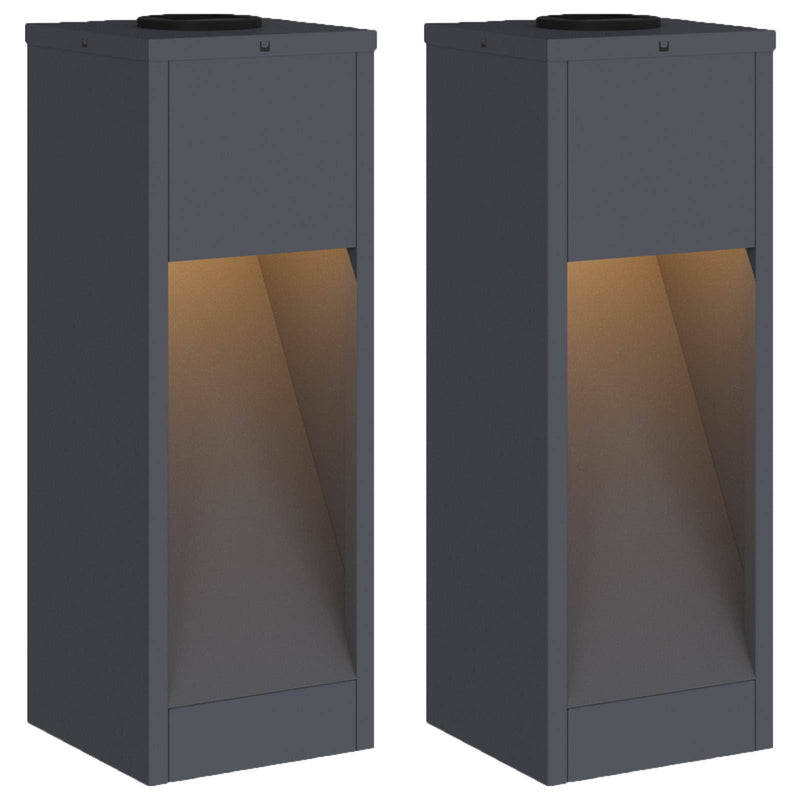 Load image into Gallery viewer, Vidaxl zonne led padverlichting 2 pcs antraciet koudgewalst staal