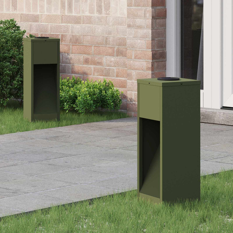 Load image into Gallery viewer, Vidaxl zonne led padverlichting 2 pcs olijf groen koudgewalst staal