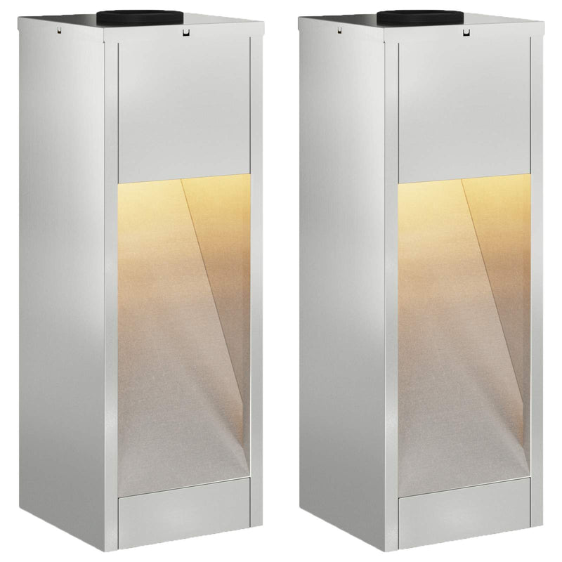 Load image into Gallery viewer, Vidaxl zonne led padverlichting 2 pcs zilver gegalvaniseerd