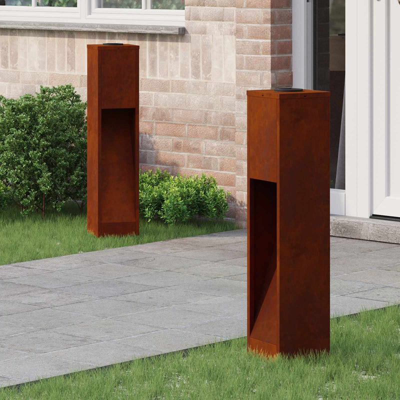Load image into Gallery viewer, Vidaxl zonne led padverlichting 2 pcs brons cortenstaal