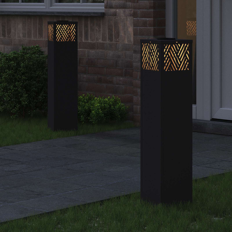 Load image into Gallery viewer, Vidaxl solar led pad licht 2 pcs zwart koudgewalst staal