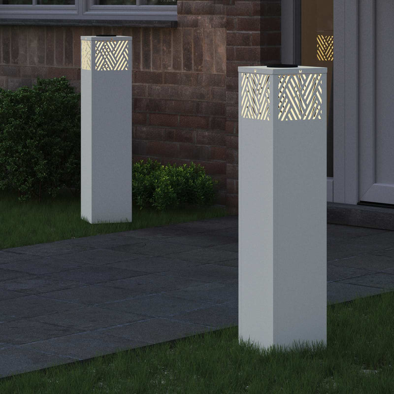 Load image into Gallery viewer, Vidaxl solar led pad licht 2 pcs wit koudgewalst staal