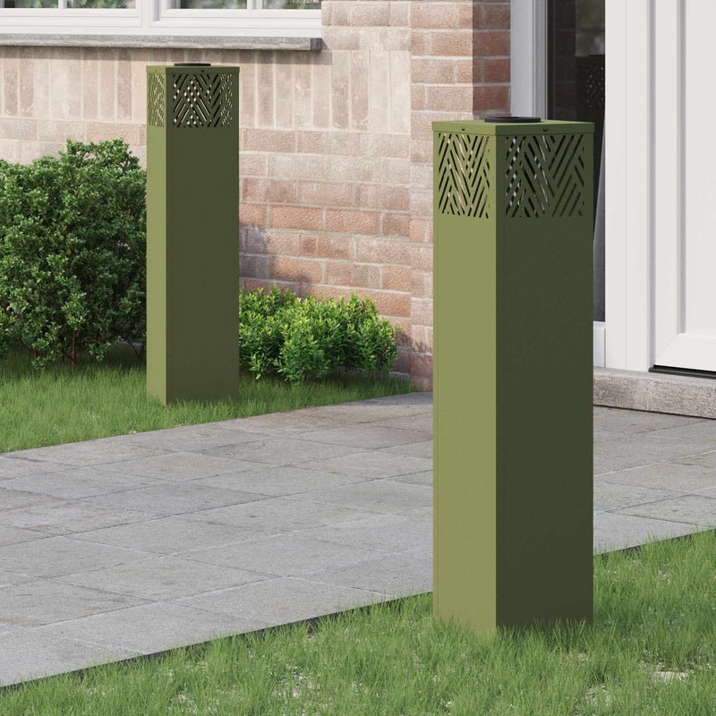 Load image into Gallery viewer, Vidaxl solar led pad licht 2 pcs olijf groen koudgewalst staal