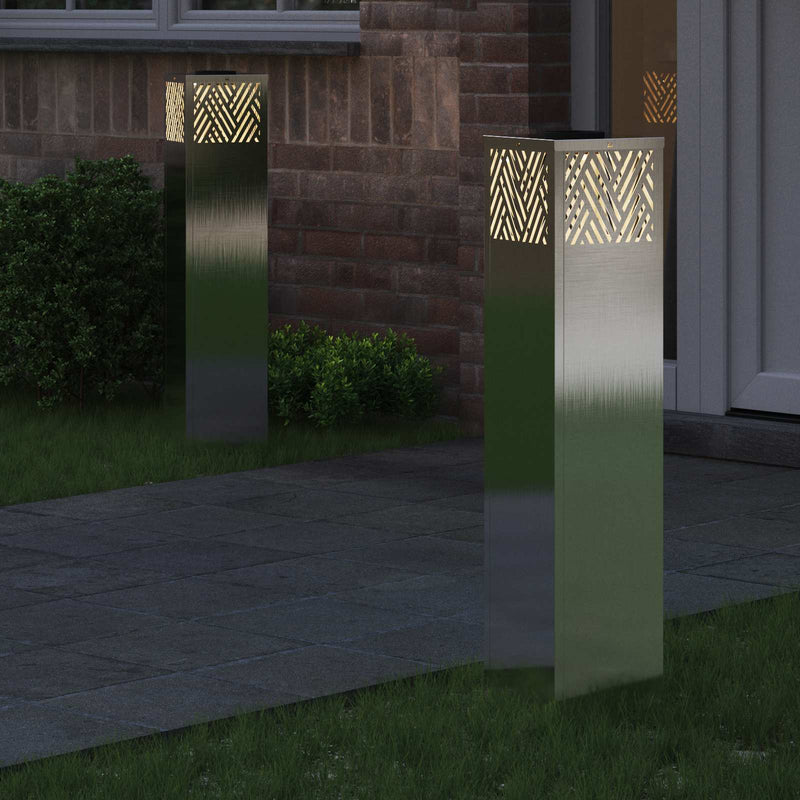 Load image into Gallery viewer, Vidaxl solar led pad licht 2 pcs zilver roestvrij staal