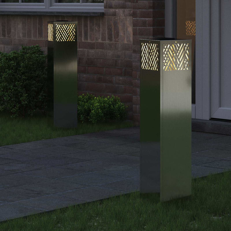 Load image into Gallery viewer, Vidaxl solar led pad licht 2 pcs zilver gegalvaniseerd