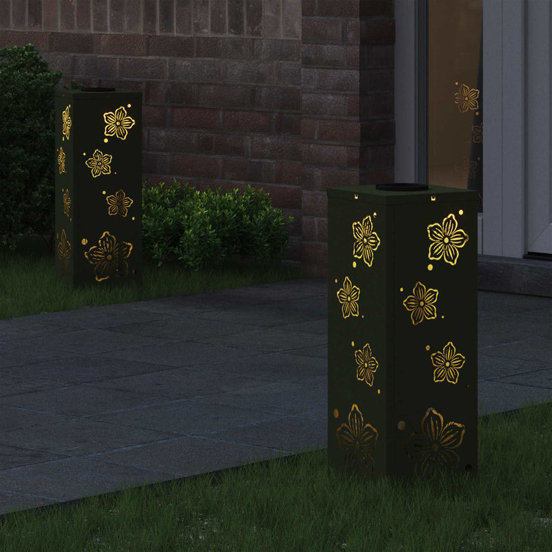 Load image into Gallery viewer, Vidaxl solar led pad licht 2 pcs olijf groen koudgewalst staal