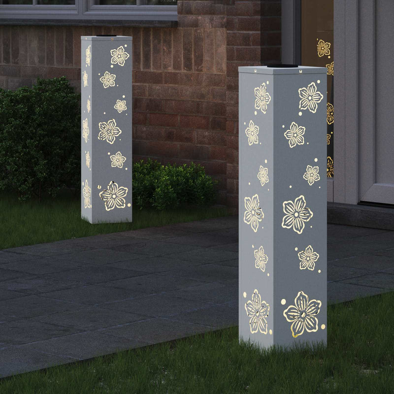 Load image into Gallery viewer, Vidaxl solar led pad licht 2 pcs wit koudgewalst staal