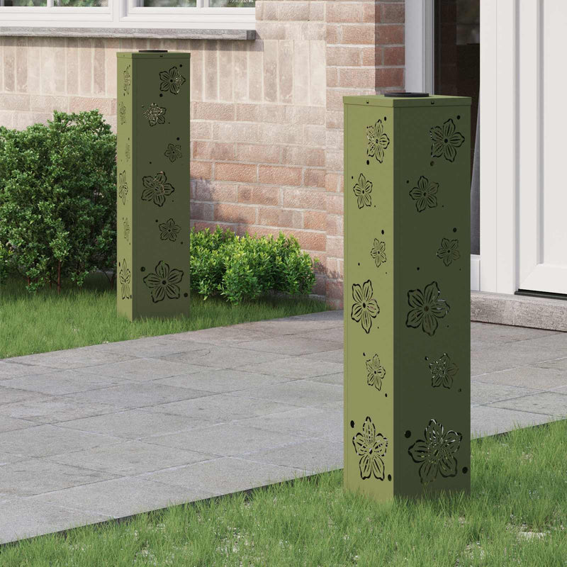 Load image into Gallery viewer, Vidaxl solar led pad licht 2 pcs olijf groen koudgewalst staal