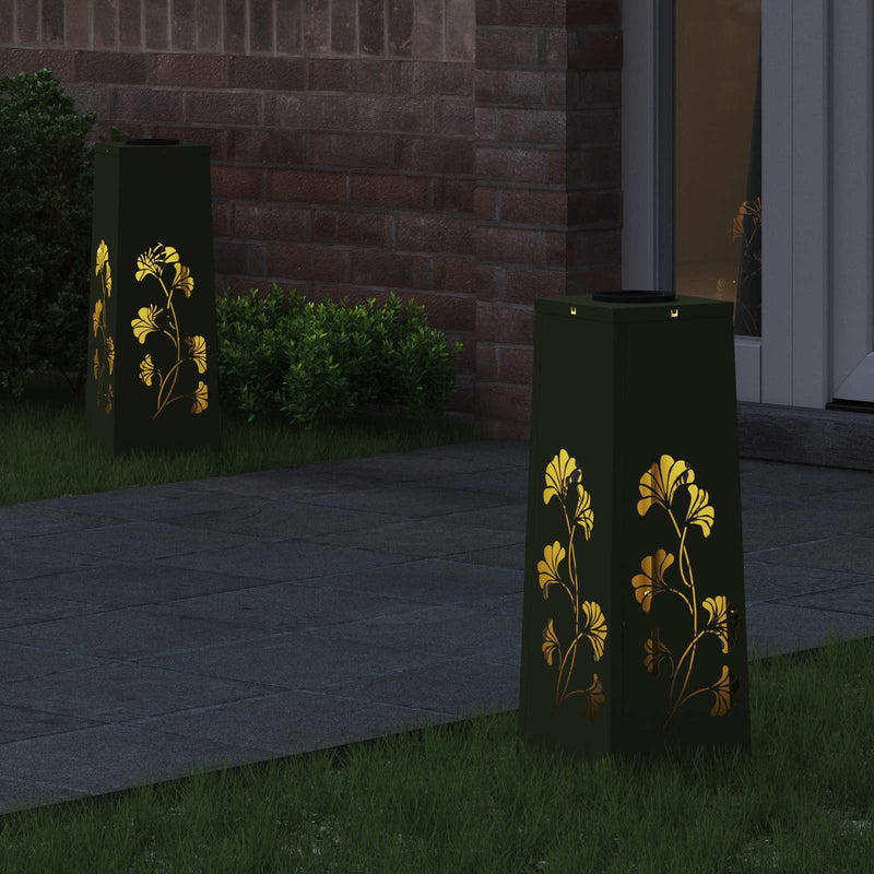 Load image into Gallery viewer, Vidaxl solar led pad licht 2 pcs olijf groen koudgewalst staal
