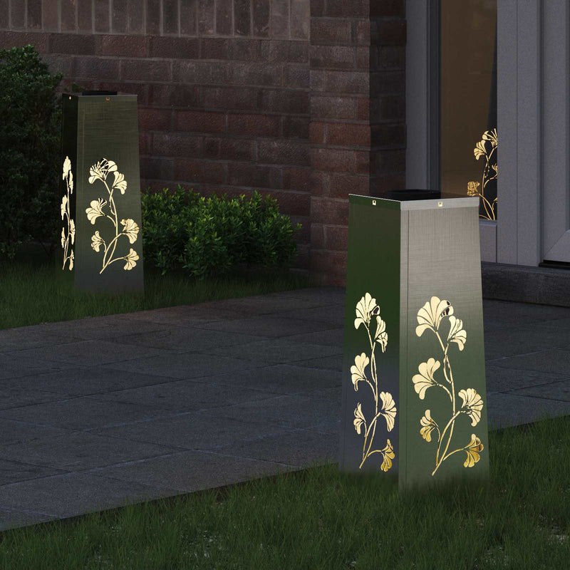Load image into Gallery viewer, Vidaxl solar led pad licht 2 pcs zilver roestvrij staal