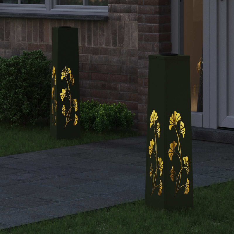 Load image into Gallery viewer, Vidaxl solar led pad licht 2 pcs olijf groen koudgewalst staal