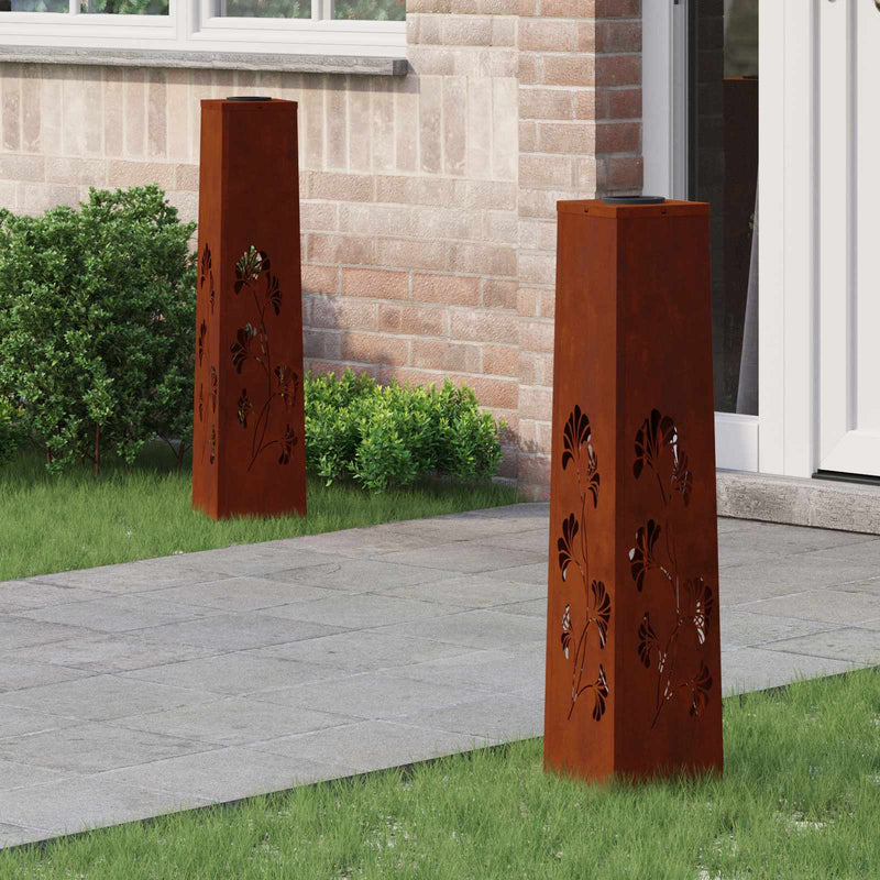Load image into Gallery viewer, Vidaxl solar led pad licht 2 pcs roestig cortenstaal